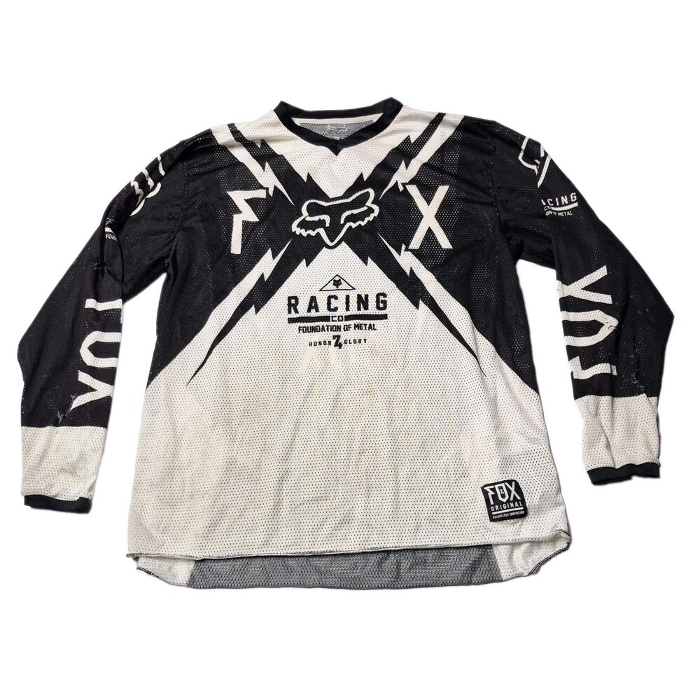 Vintage Fox Racing Moto Jersey Shirt Mens Medium Distressed Flawed 74 Glory